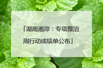 湖南湘潭：专项整治周行动成绩单公布