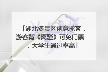 湖北多景区创意揽客，游客背《离骚》可免门票，大学生通过率高