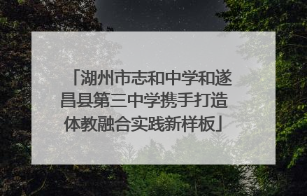 湖州市志和中学和遂昌县第三中学携手打造体教融合实践新样板