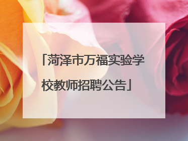 菏泽市万福实验学校教师招聘公告
