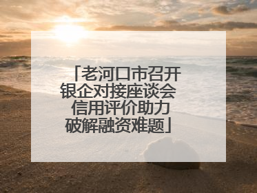 老河口市召开银企对接座谈会 信用评价助力破解融资难题