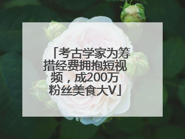 考古学家为筹措经费拥抱短视频，成200万粉丝美食大V