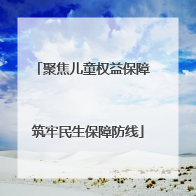 聚焦儿童权益保障 筑牢民生保障防线