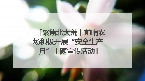 聚焦北大荒｜前哨农场积极开展“安全生产月”主题宣传活动