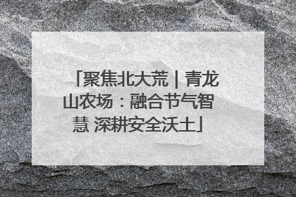 聚焦北大荒｜青龙山农场：融合节气智慧 深耕安全沃土