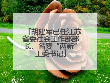 胡建军已任江苏省委社会工作部部长、省委“两新”工委书记