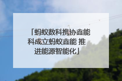 蚂蚁数科携协鑫能科成立蚂蚁鑫能 推进能源智能化