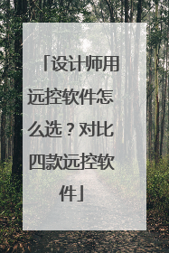 设计师用远控软件怎么选？对比四款远控软件