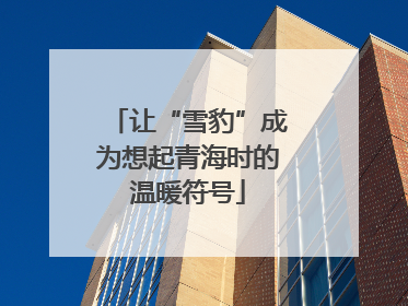 让“雪豹”成为想起青海时的温暖符号