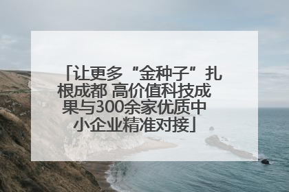 让更多“金种子”扎根成都 高价值科技成果与300余家优质中小企业精准对接
