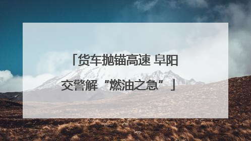 货车抛锚高速 阜阳交警解“燃油之急”
