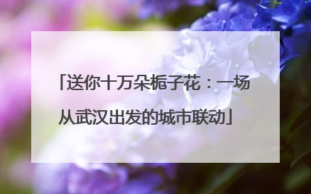 送你十万朵栀子花：一场从武汉出发的城市联动