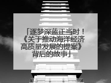 逐梦深蓝正当时！《关于推动海洋经济高质量发展的提案》背后的故事