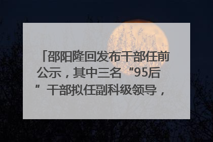 邵阳隆回发布干部任前公示，其中三名“95后”干部拟任副科级领导，均系硕士选调生
