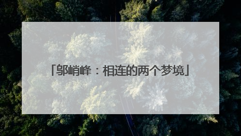 邬峭峰：相连的两个梦境