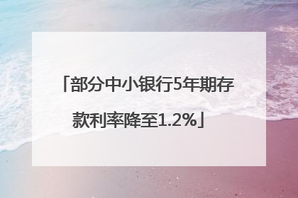 部分中小银行5年期存款利率降至1.2%