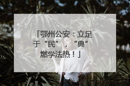 鄂州公安：立足于“民”，“典”燃学法热！