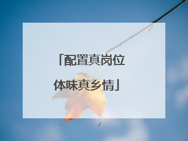 配置真岗位 体味真乡情