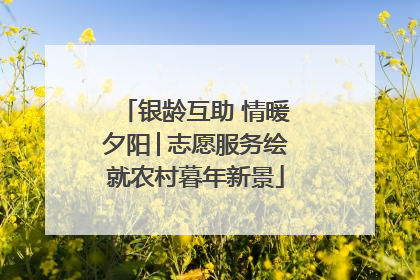 银龄互助 情暖夕阳│志愿服务绘就农村暮年新景