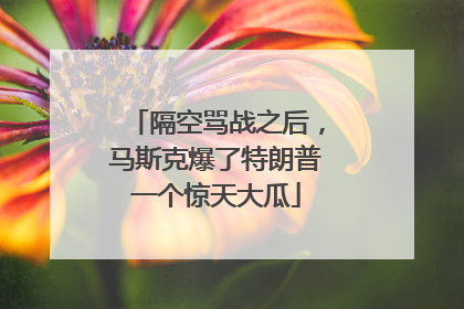 隔空骂战之后，马斯克爆了特朗普一个惊天大瓜
