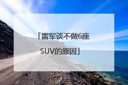 雷军谈不做6座SUV的原因