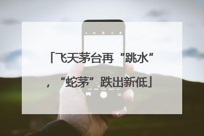 飞天茅台再“跳水”，“蛇茅”跌出新低