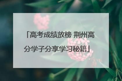 高考成绩放榜 荆州高分学子分享学习秘籍