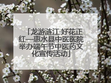 龙游涟江·好花正红—惠水县中医医院举办端午节中医药文化宣传活动