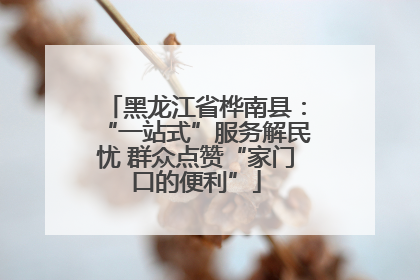 黑龙江省桦南县：“一站式”服务解民忧 群众点赞“家门口的便利”