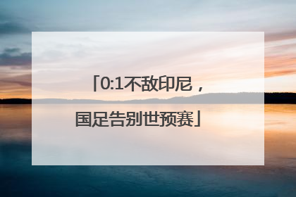 0:1不敌印尼，国足告别世预赛