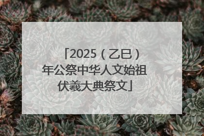 2025（乙巳）年公祭中华人文始祖伏羲大典祭文
