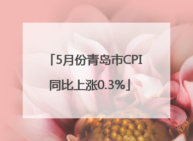 5月份青岛市CPI同比上涨0.3%