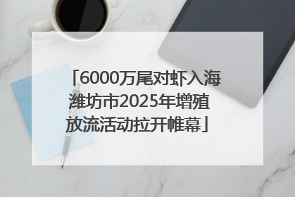6000万尾对虾入海 潍坊市2025年增殖放流活动拉开帷幕