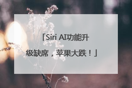 Siri AI功能升级缺席，苹果大跌！